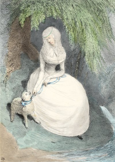 Sternes Maria için Bir Çalışma, 1833 (el boyaması gravür) by English School